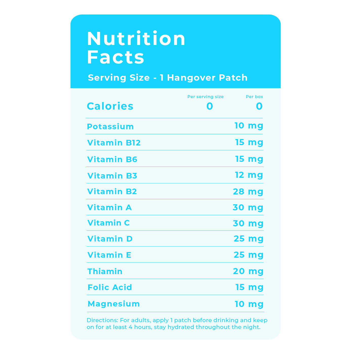 FiestaFix Patches, Hangover Patch; 36 Pack, Party Patches, Party Smart,  After Party Recovery, Waterproof & Skin Friendly; Hangover Patches